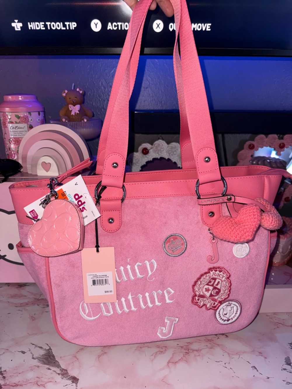 Juicy Couture Juicy Girls Rule Tote in Cherry Blossom - Picture 4 of 15